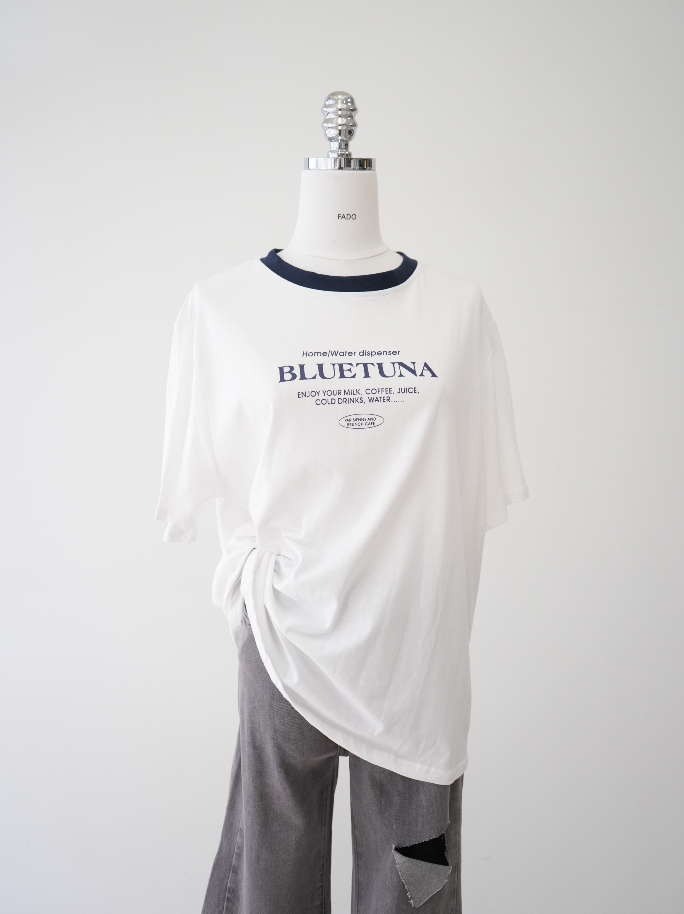 法朵Fado shop｜  涼感 🧊 簡約字母撞色圓領冰爽棉T 0213200 三色