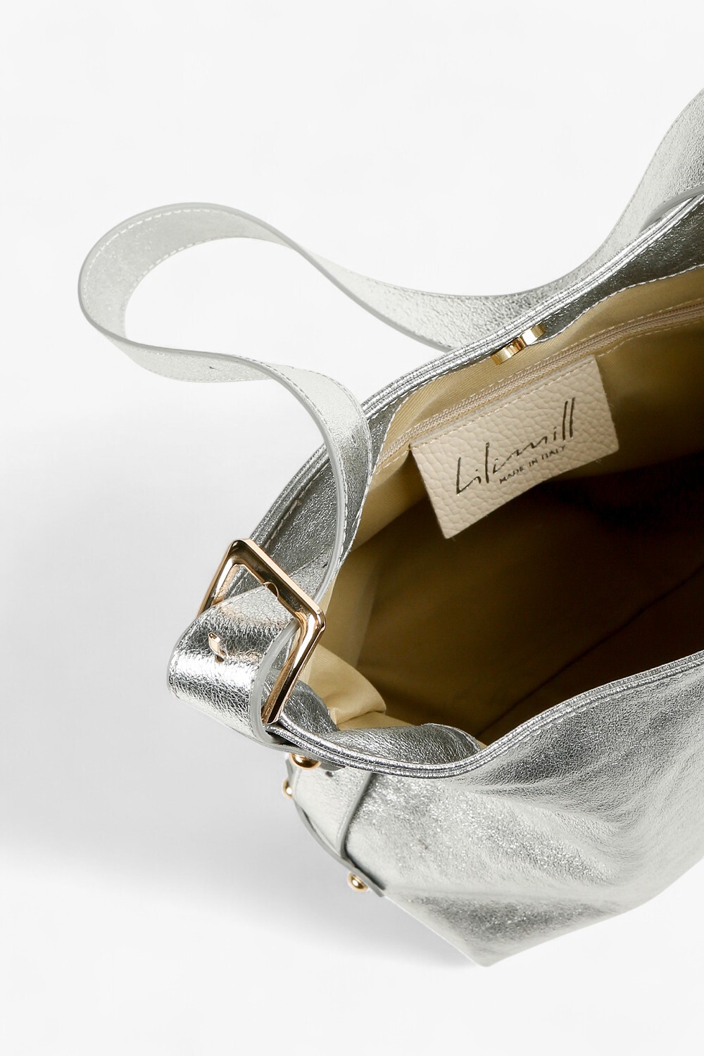 Village 極簡方型水桶包 銀色