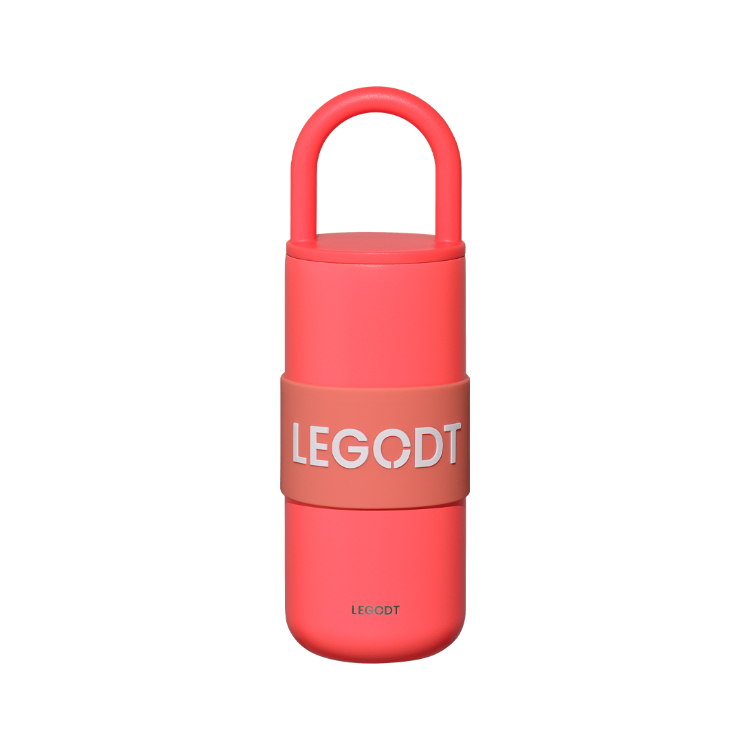 韓國 LEGODT 多巴胺繽紛提把保溫瓶 standard 600ml 珊瑚橘