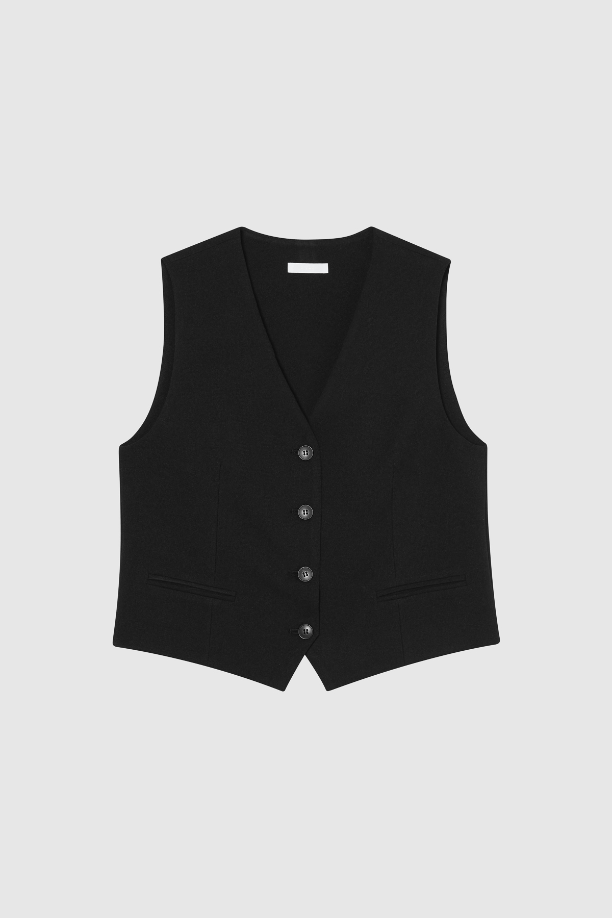 URBAN 輕毛料短版背心 女（黑）