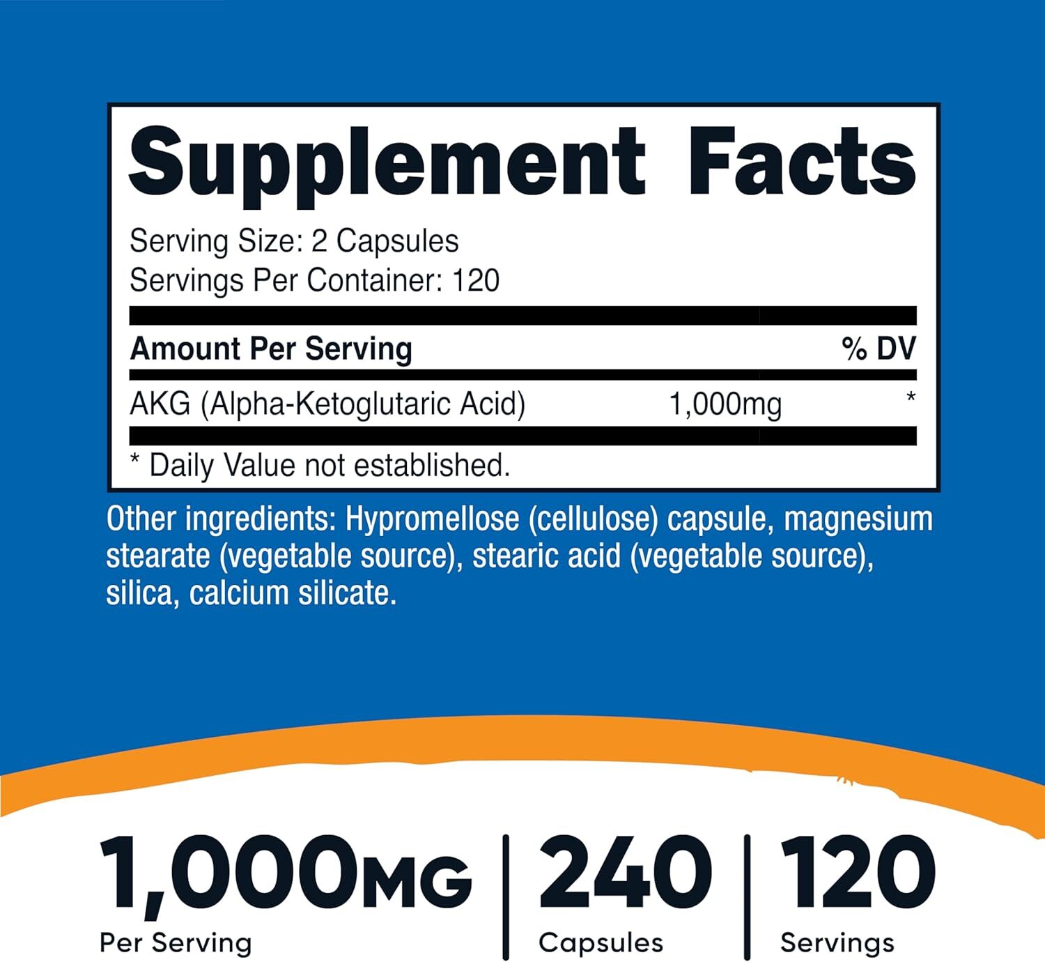 代購 Nutricost, AKG (Alpha-Ketoglutaric Acid), 240 Capsules (500 mg per Capsule)