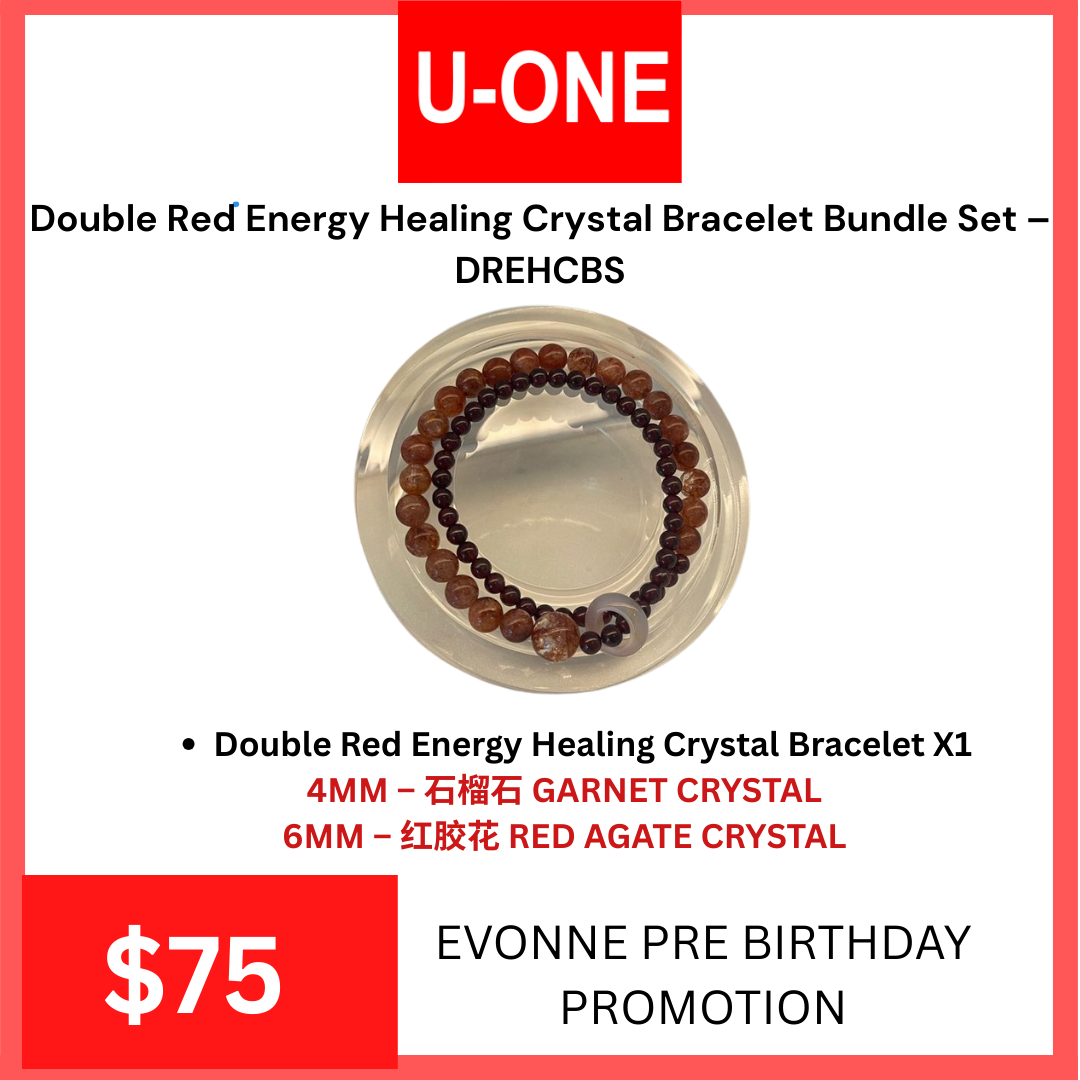 EVONNE PRE BIRTHDAY Double Red Energy Healing Crystal Bracelet Bundle Set – DREHCBS