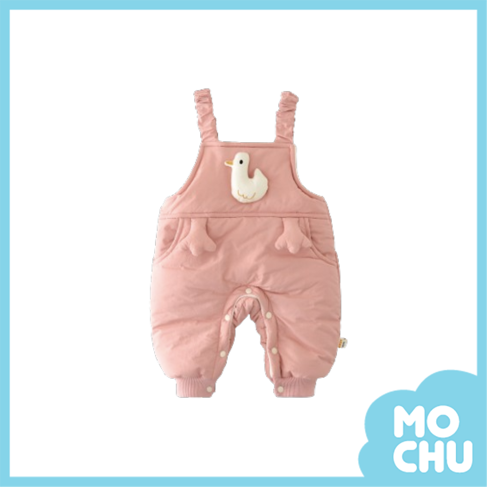 粉小鴨加絨吊帶褲