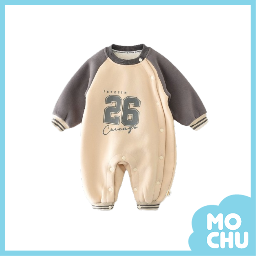 數字26加絨長袖連身衣