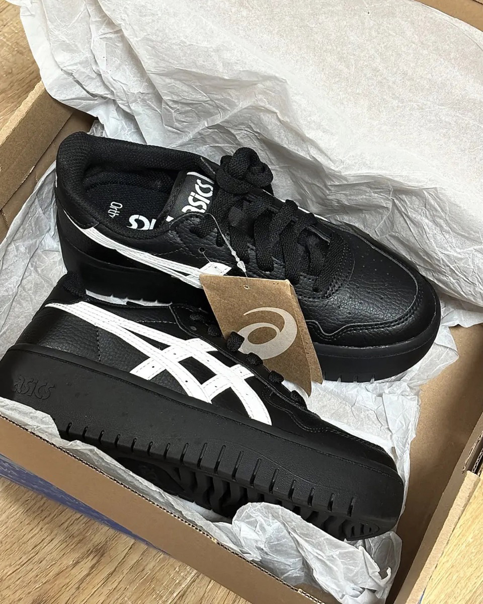 ASICS JAPAN S PF 黑白 全黑 黑武士 荔枝仿皮革 復古 厚底 增高 女鞋 1202A532-001 / 預購