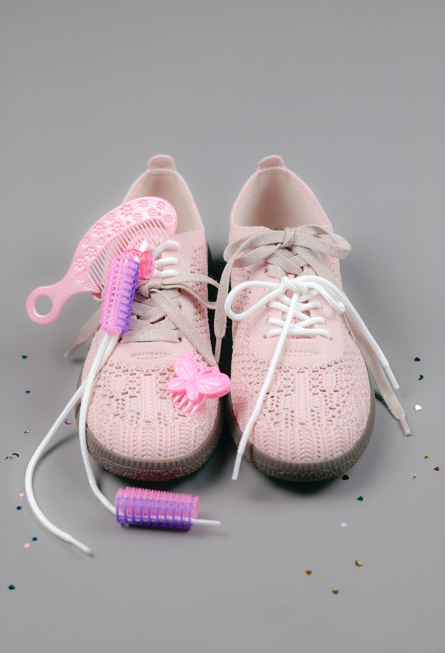 天使蕾絲德訓鞋 霧粉