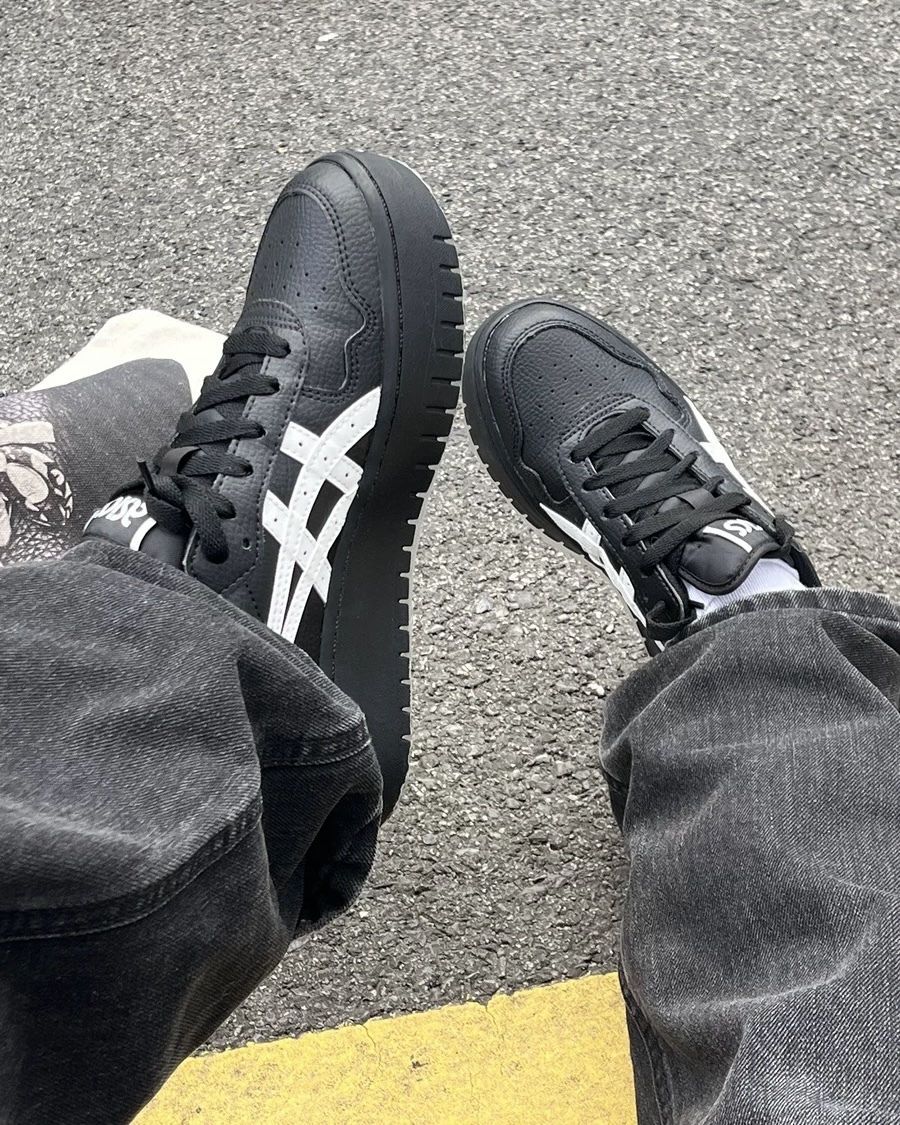 ASICS JAPAN S PF 黑白 全黑 黑武士 荔枝仿皮革 復古 厚底 增高 女鞋 1202A532-001 / 預購