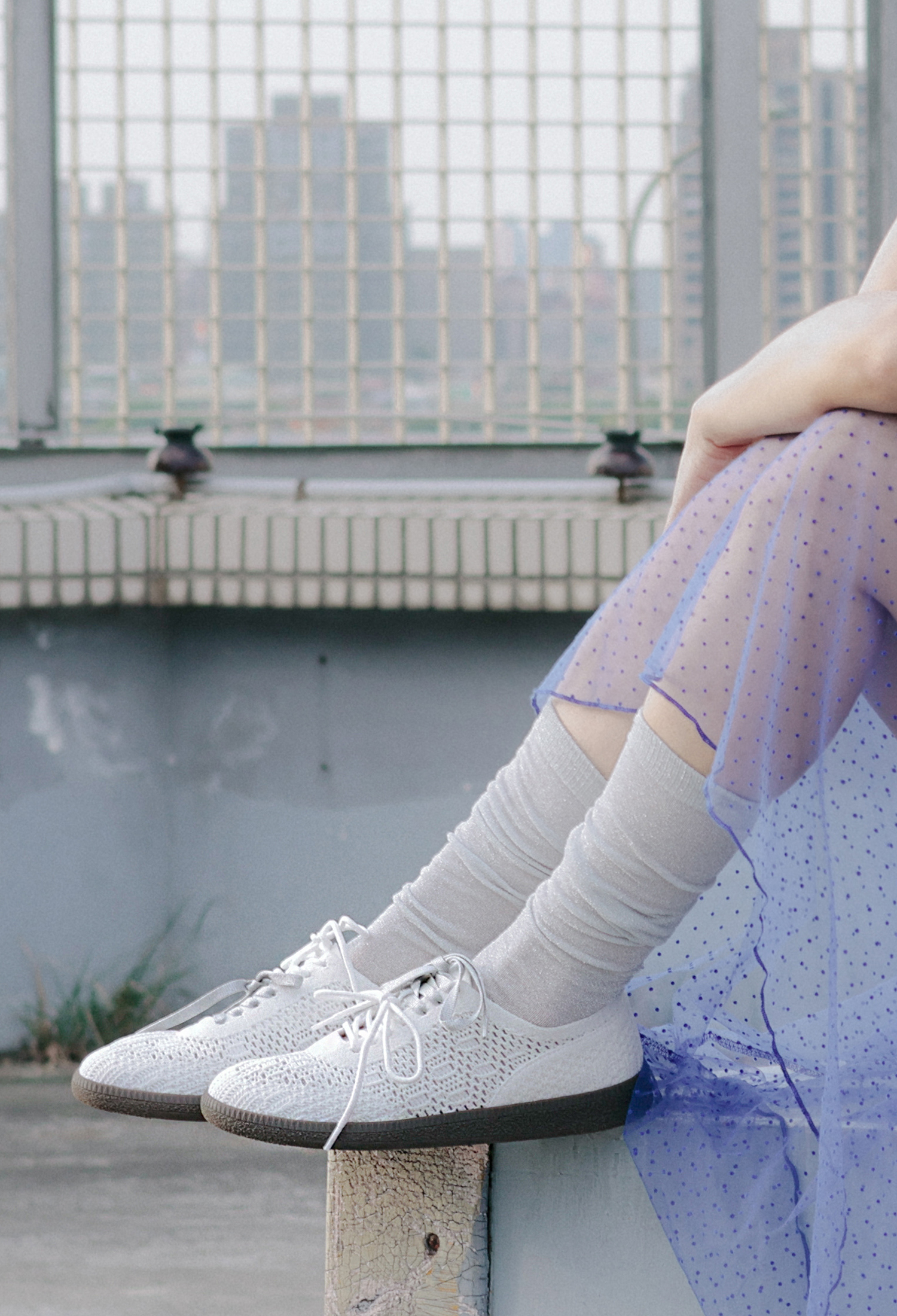 天使蕾絲德訓鞋 奶白