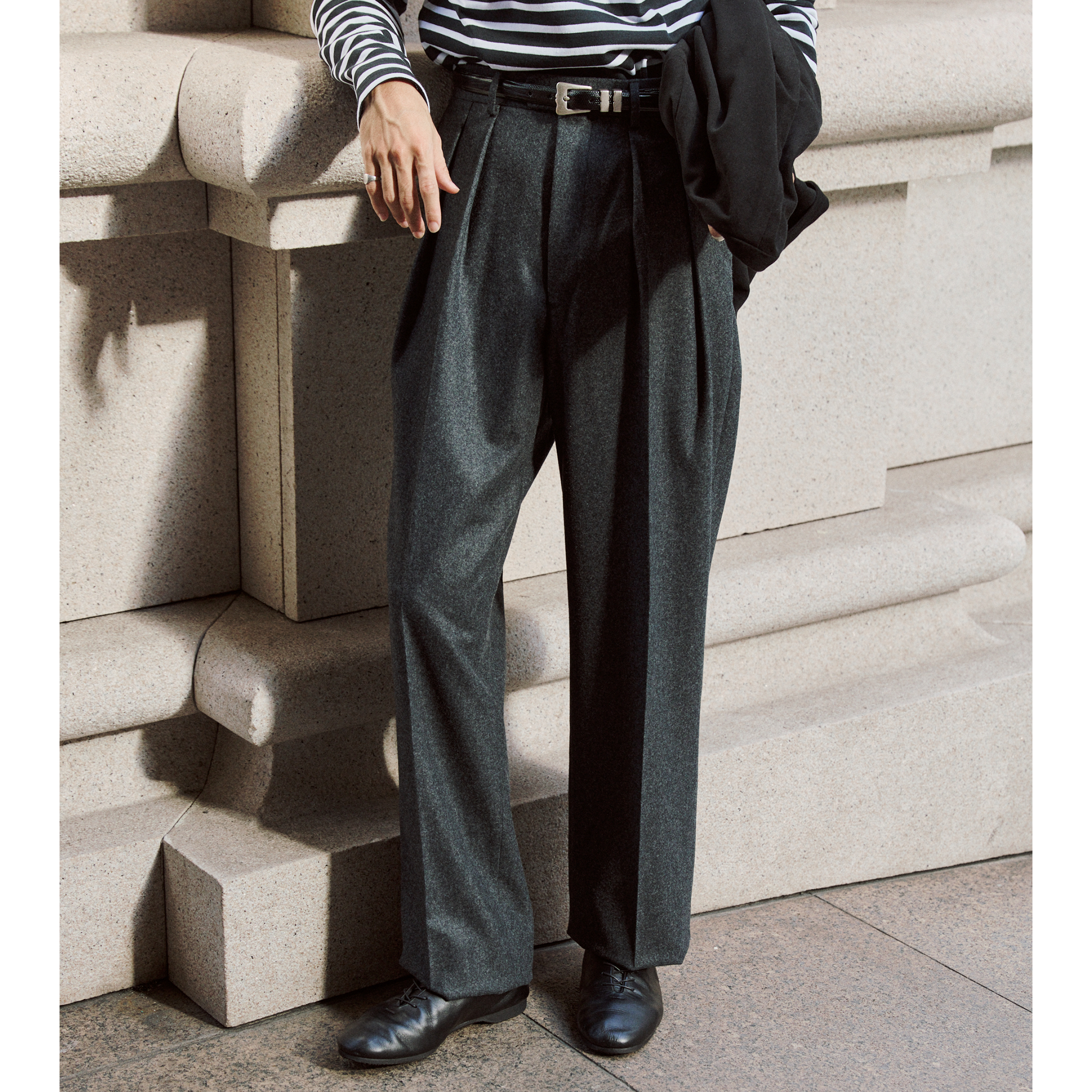 Bernard Zins ｜Vaneau Dark Grey Flannel Trouser 712/006