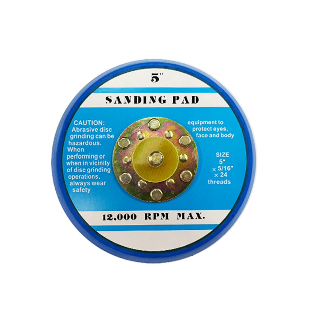 ＊中崙五金【附發票】台灣製 準度高 不易晃 不易碎5吋 (藍色) 魔鬼氈式 打蠟底盤 黏扣底盤 打蠟盤 外牙5/16