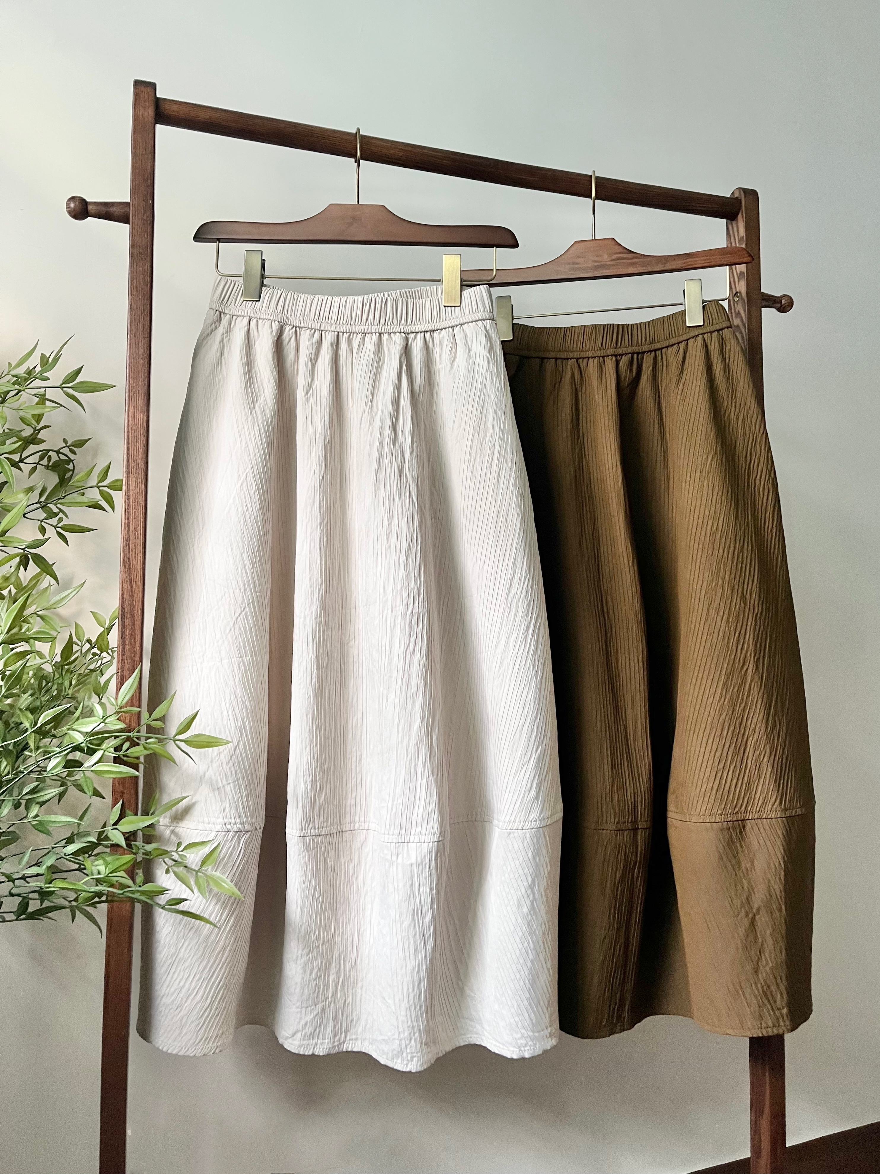 🌿皺褶 燈籠裙