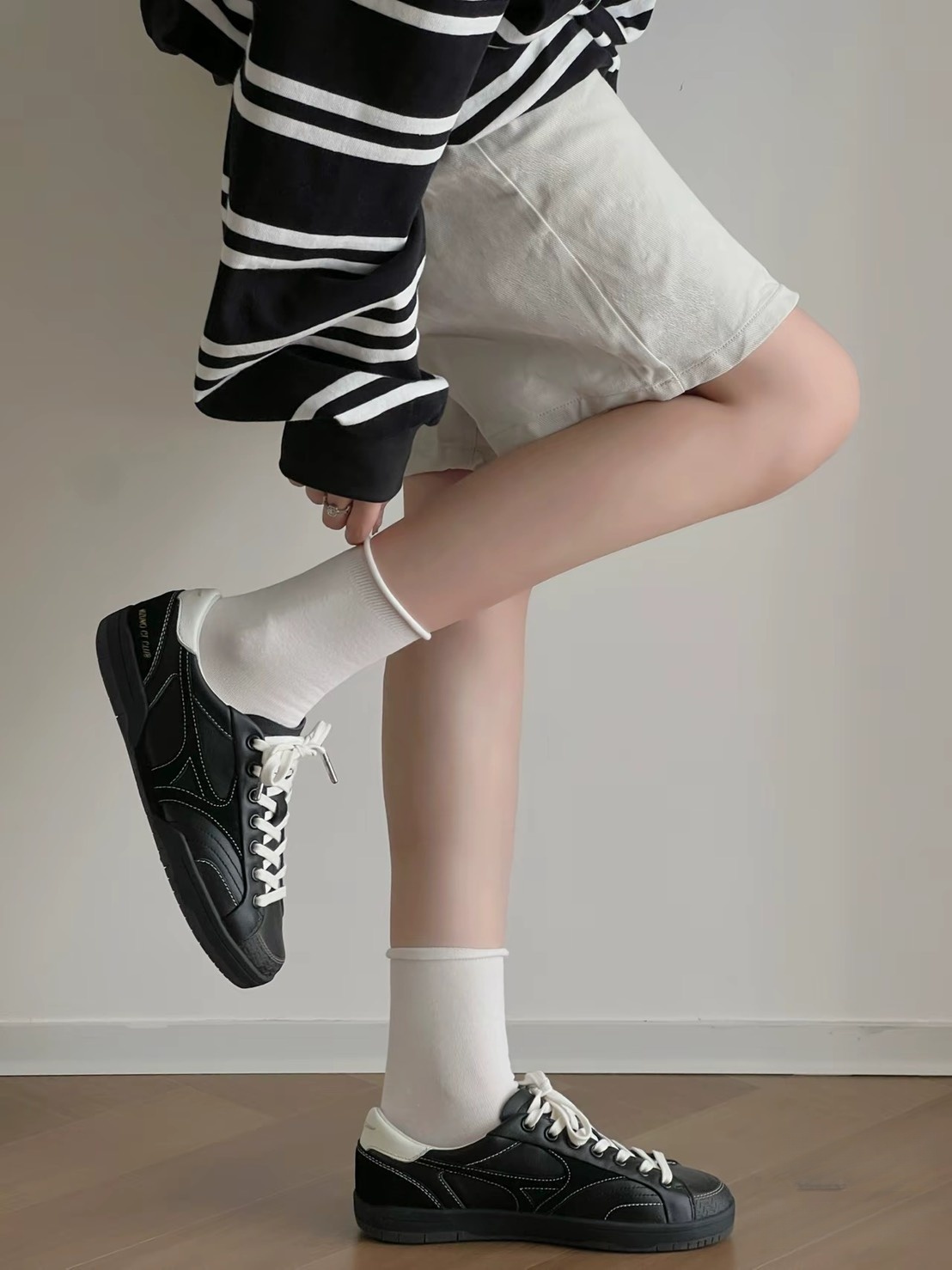 MIZUNO CT Club 黑武士 薄底鞋 黑白 男女同款 D1GH261005