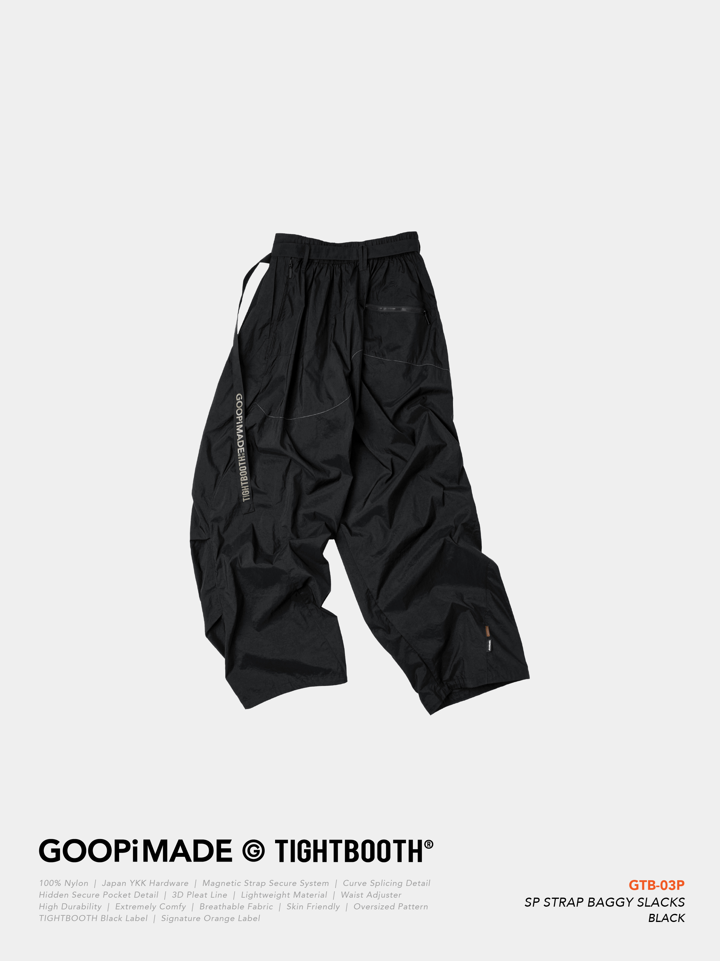 GOOPiMADE® - “GTB-03P” SP Strap Baggy Slacks / 3 COLORS