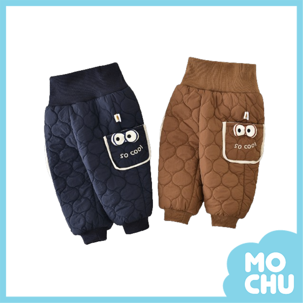 大眼睛絎縫加絨加厚長褲(二色)