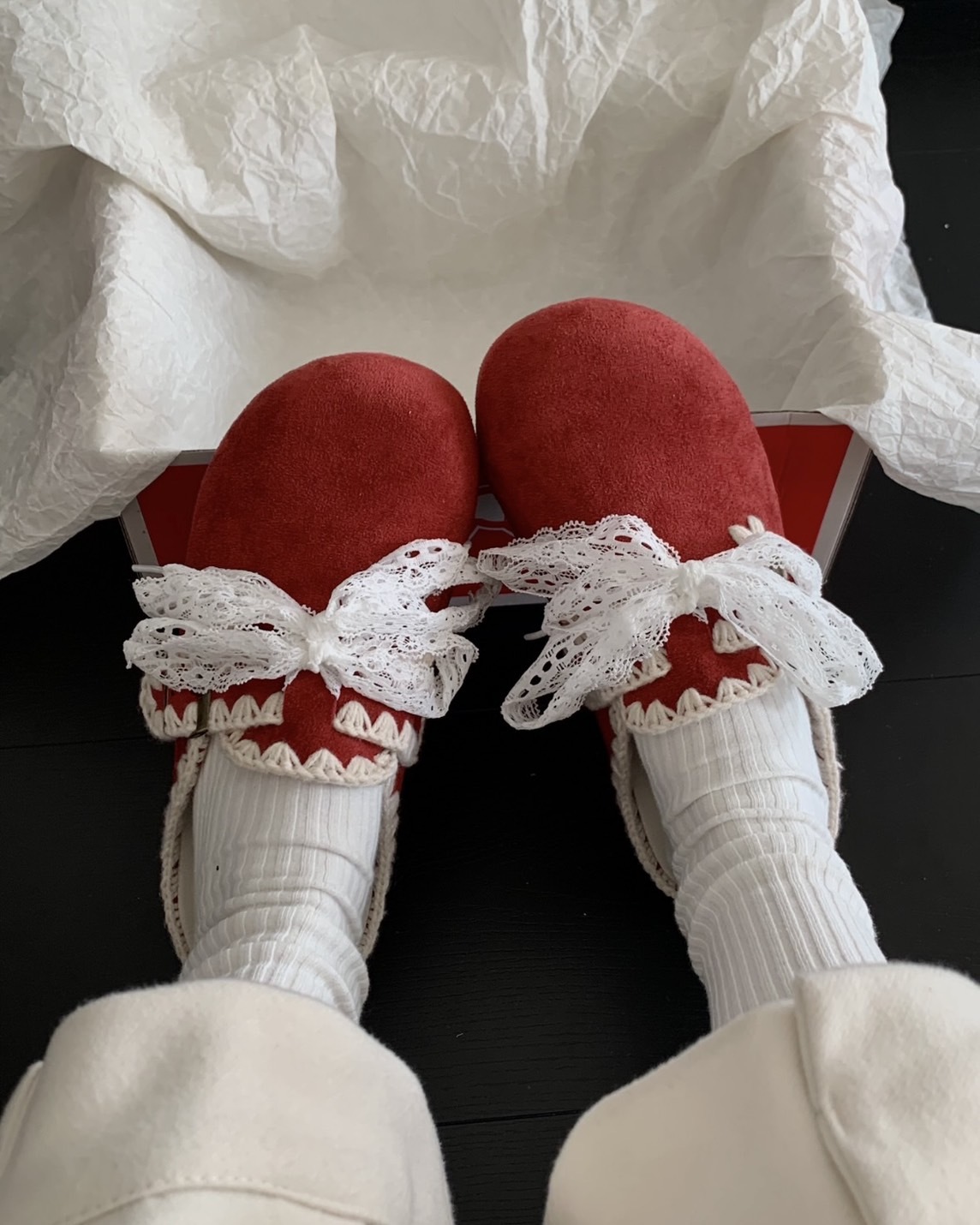 OPDFA 可愛的你 甜美 蕾絲 拖鞋 勃肯鞋 三色