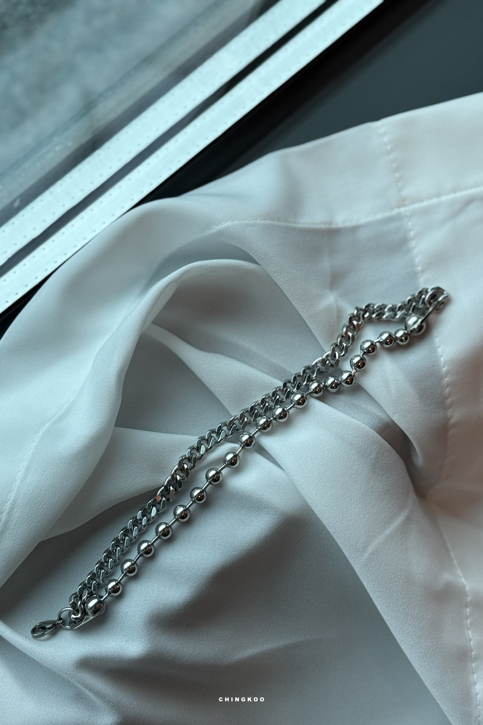 秋日KOREA｜簡約珠珠拼環扣手鏈