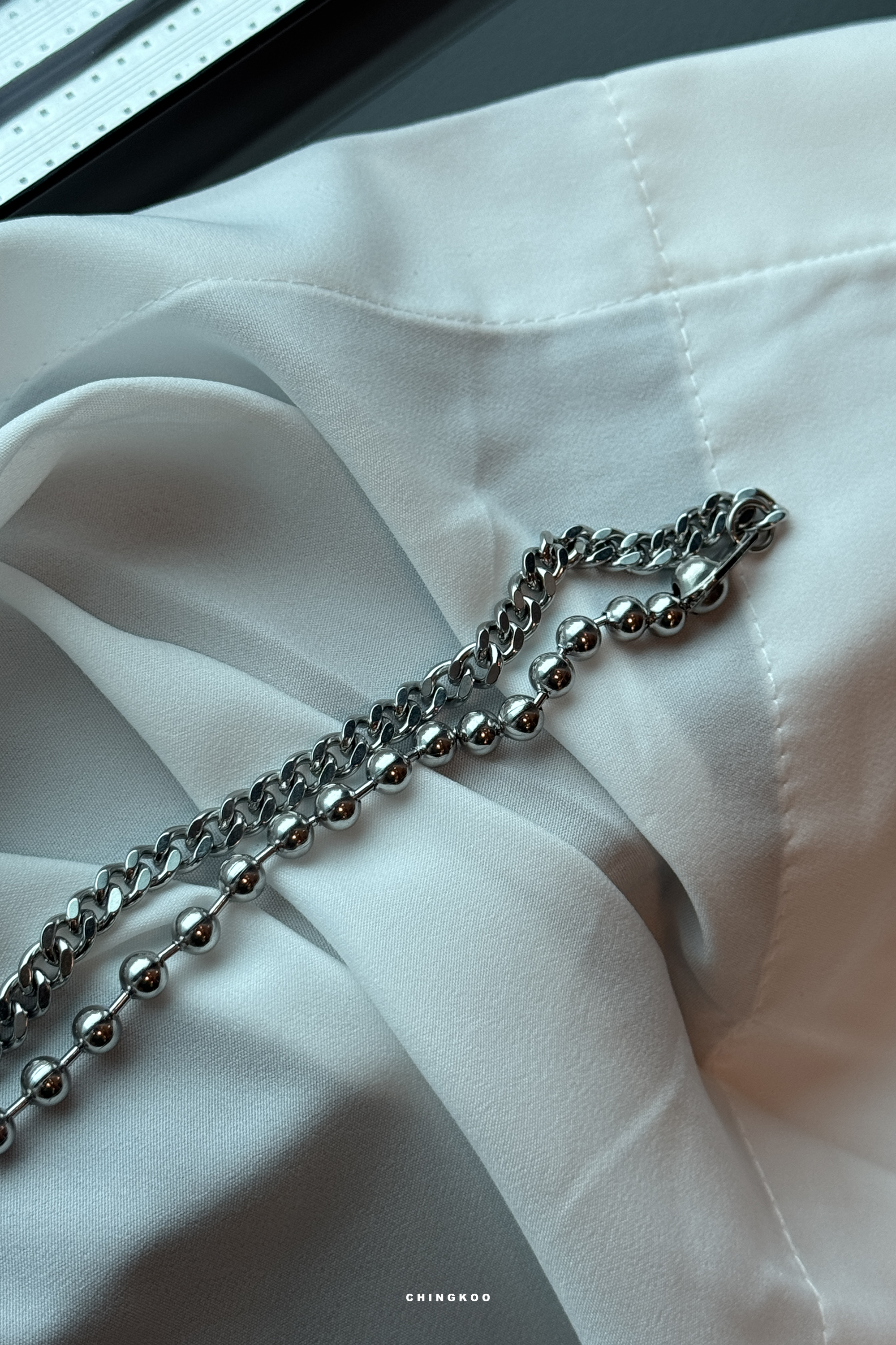 秋日KOREA｜簡約珠珠拼環扣手鏈
