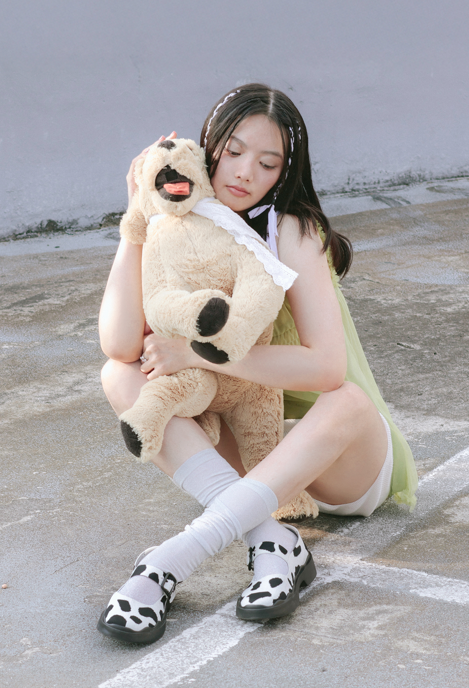 經典花瓣厚底鞋 乳牛紋​