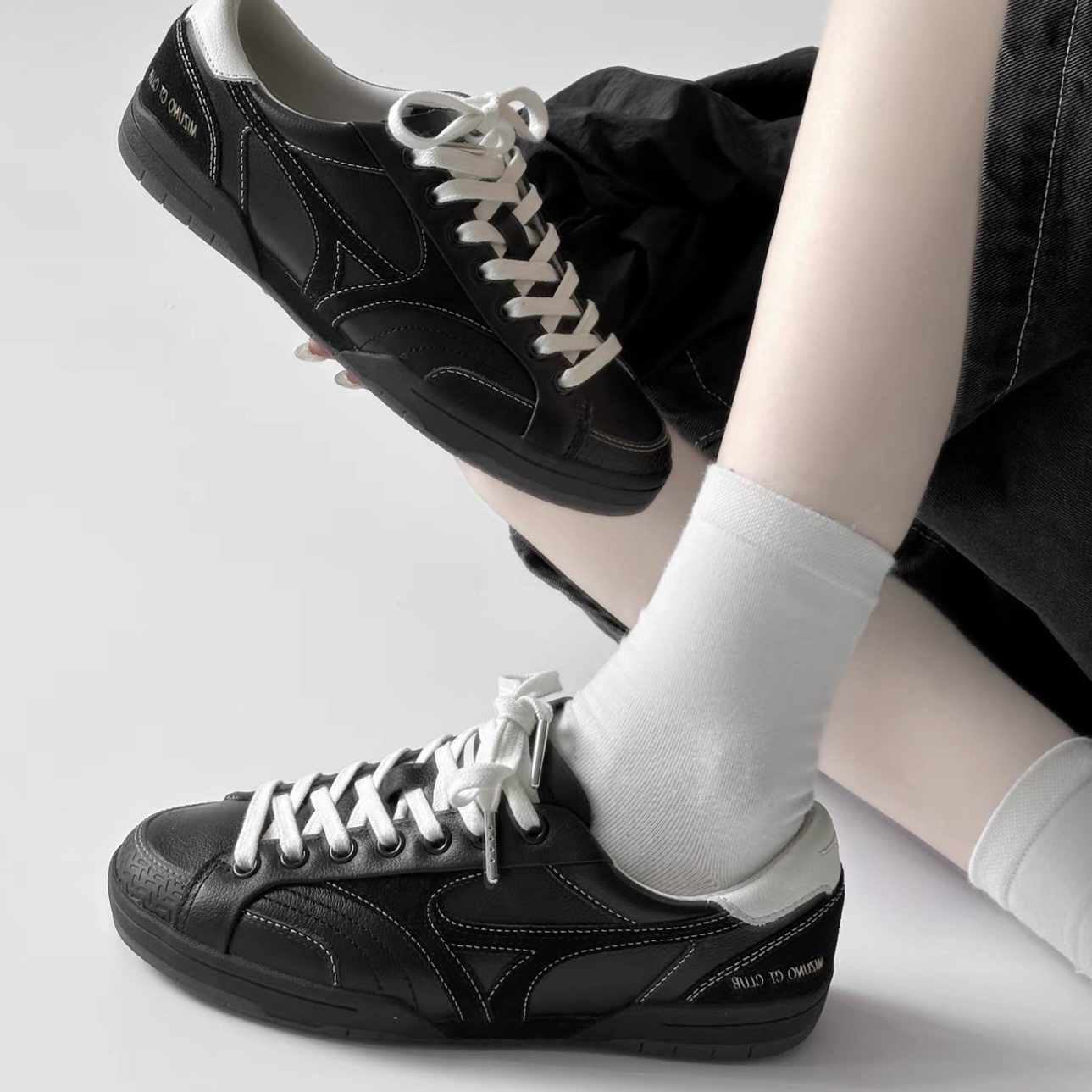 MIZUNO CT CLUB 黑魂 經典 復古 薄底鞋 美津濃 ALL BLACK D1GH261005