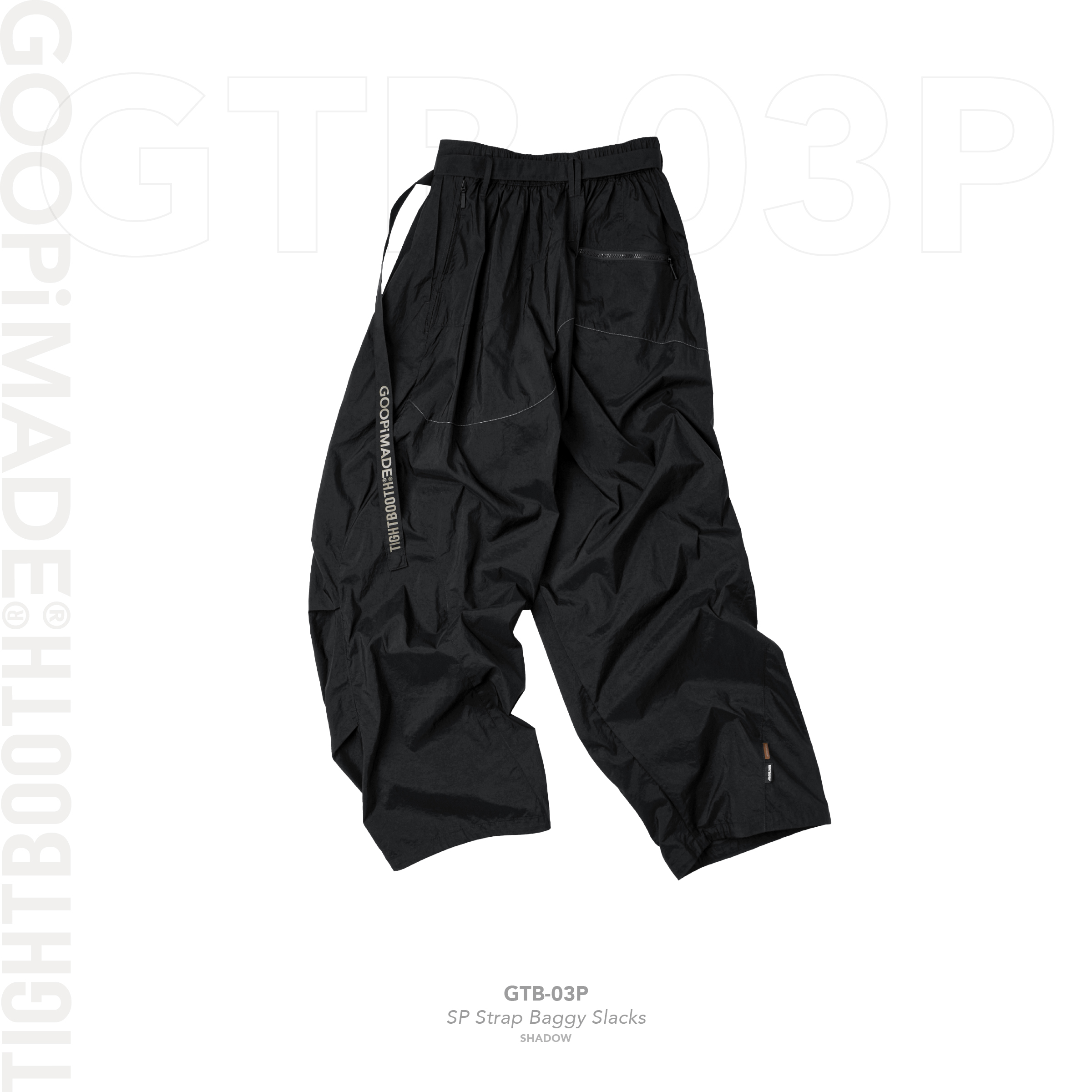 GOOPiMADE® x TIGHTBOOTH “GTB-03P” SP Strap Baggy Slacks