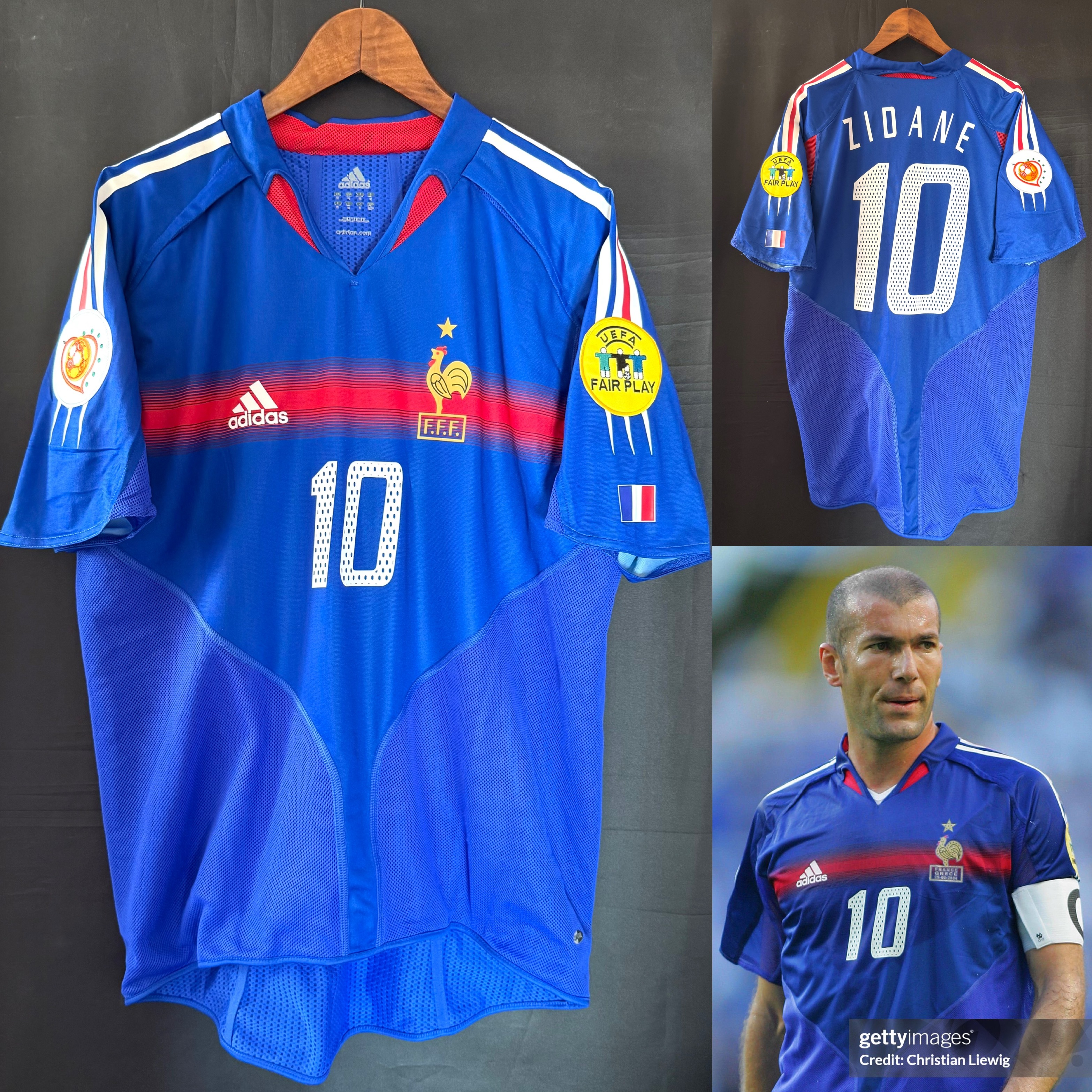 France 2004 UEFA Euro Adidas Home Authentic Player Shirt #10 ZIDANE