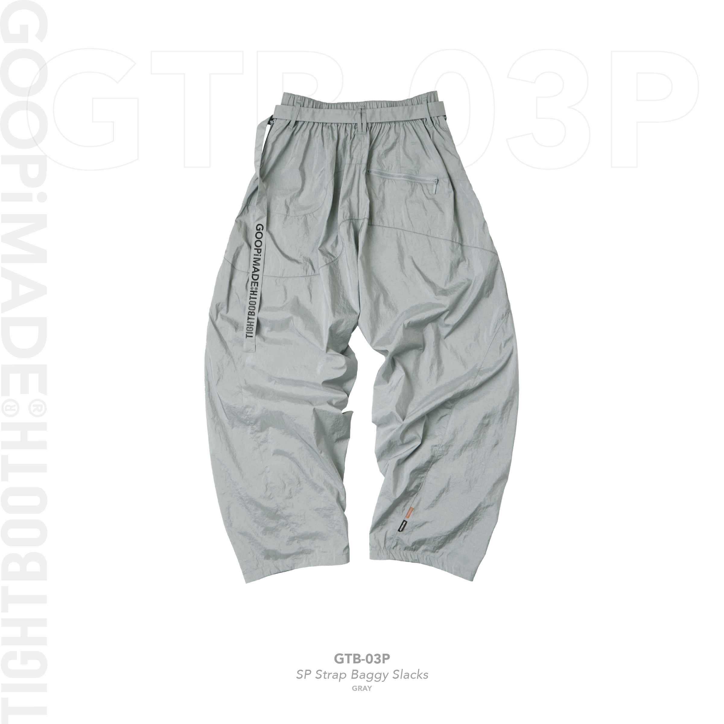 GOOPiMADE® x TIGHTBOOTH “GTB-03P” SP Strap Baggy Slacks