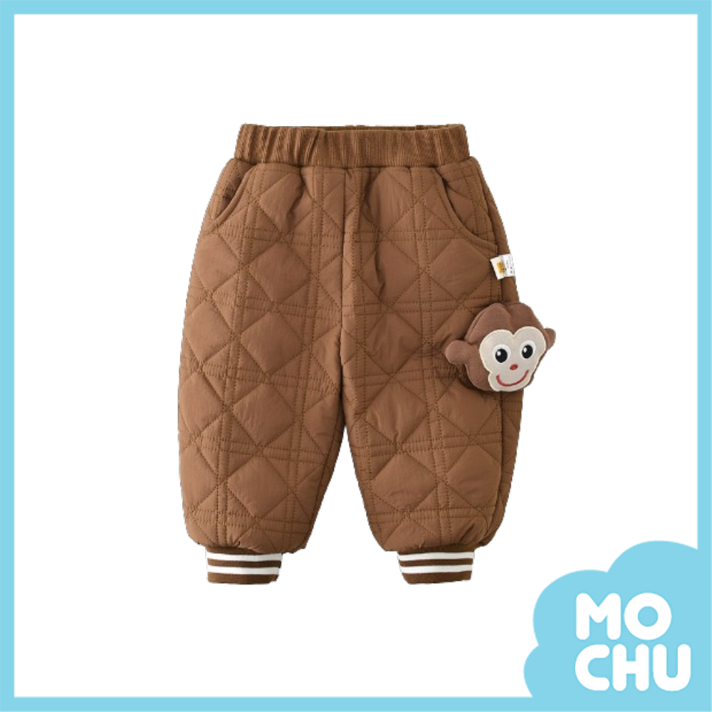 猴子玩偶加絨加厚長褲