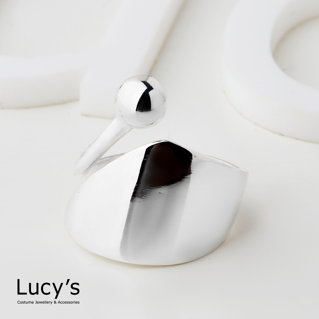 925純銀 不規則幾何 開口戒 (121518)