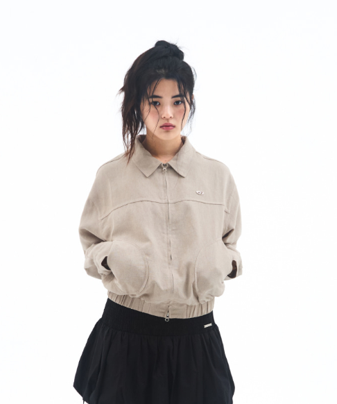 【代購】Ames LINEN BOMBER JACKET 亞麻飛行員外套 夾克 外套 翻領外套 三色 [BEIGE / NAVY/ CHARCOAL]