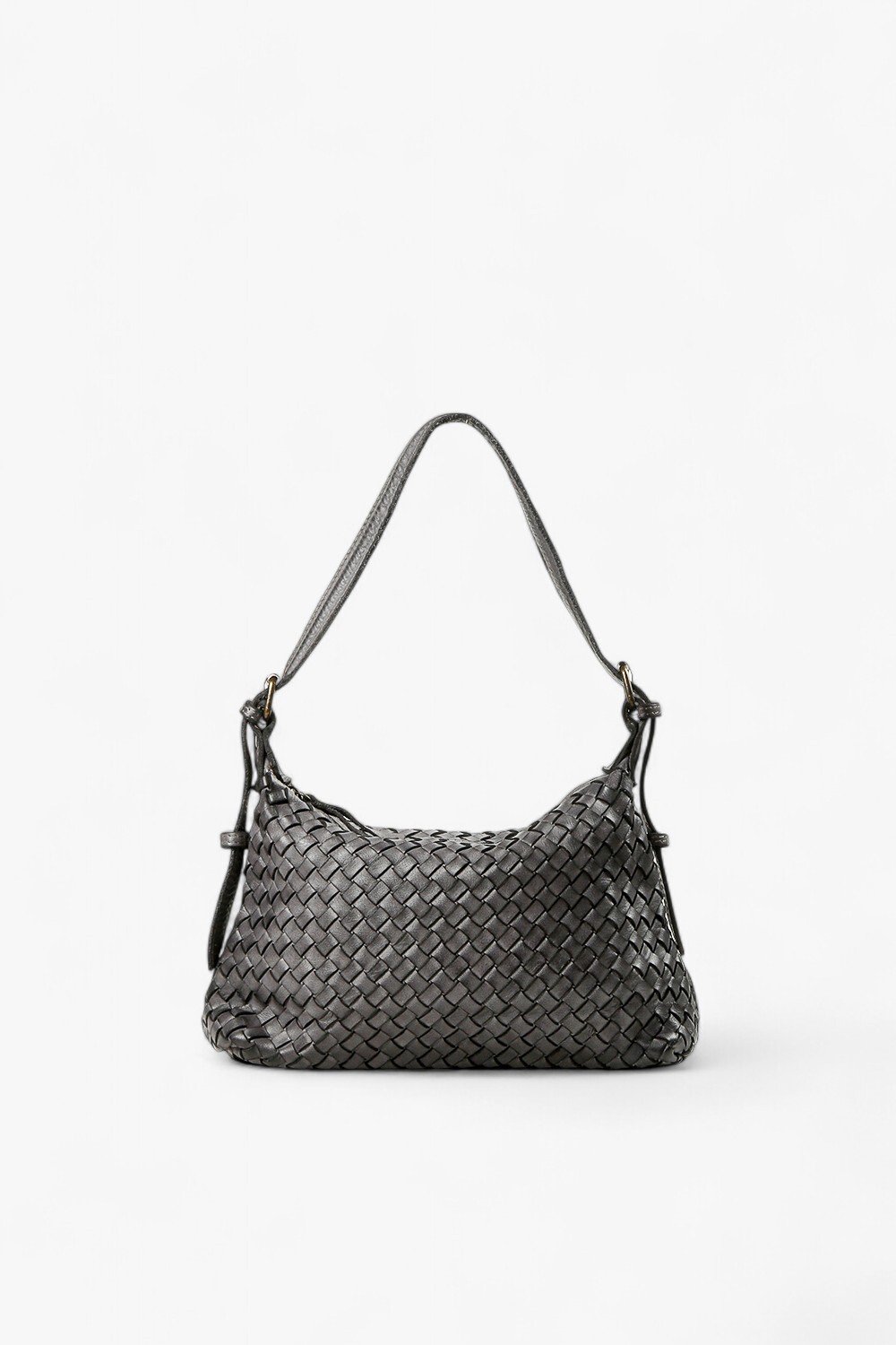 Guilia 編織付背帶小肩背包 深灰