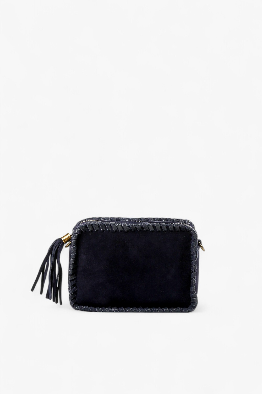Sucy 麂皮穿條小方包 深藍