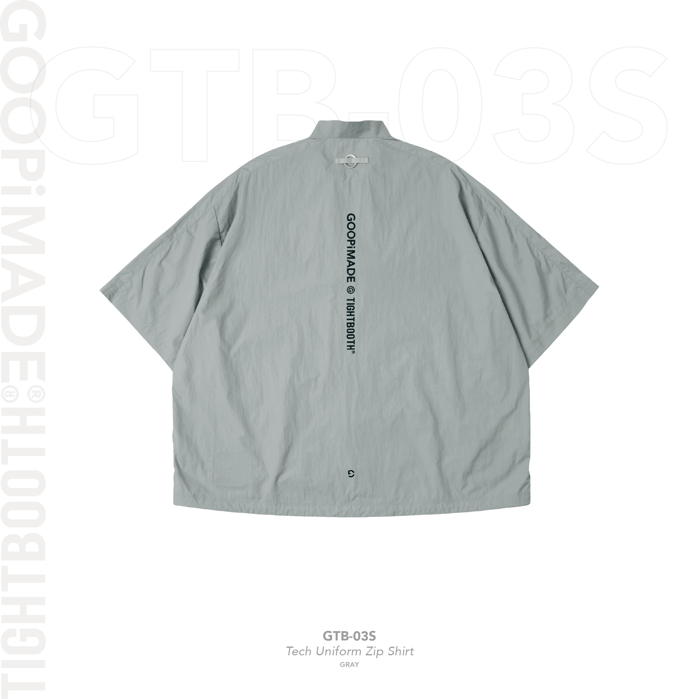 GOOPiMADE® x TIGHTBOOTH 　GRAYSIZE2　新品未使用 GOOPiMADE® x TIGHTBOOTH “GTB-03S” Tech Uniform Zip Shir
