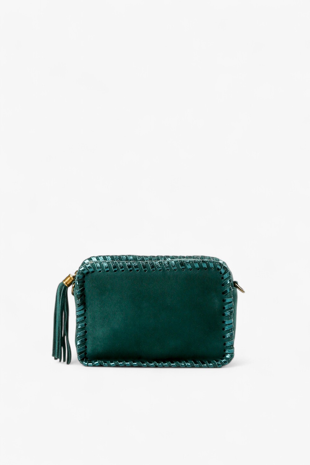 Sucy 麂皮穿條小方包 深綠