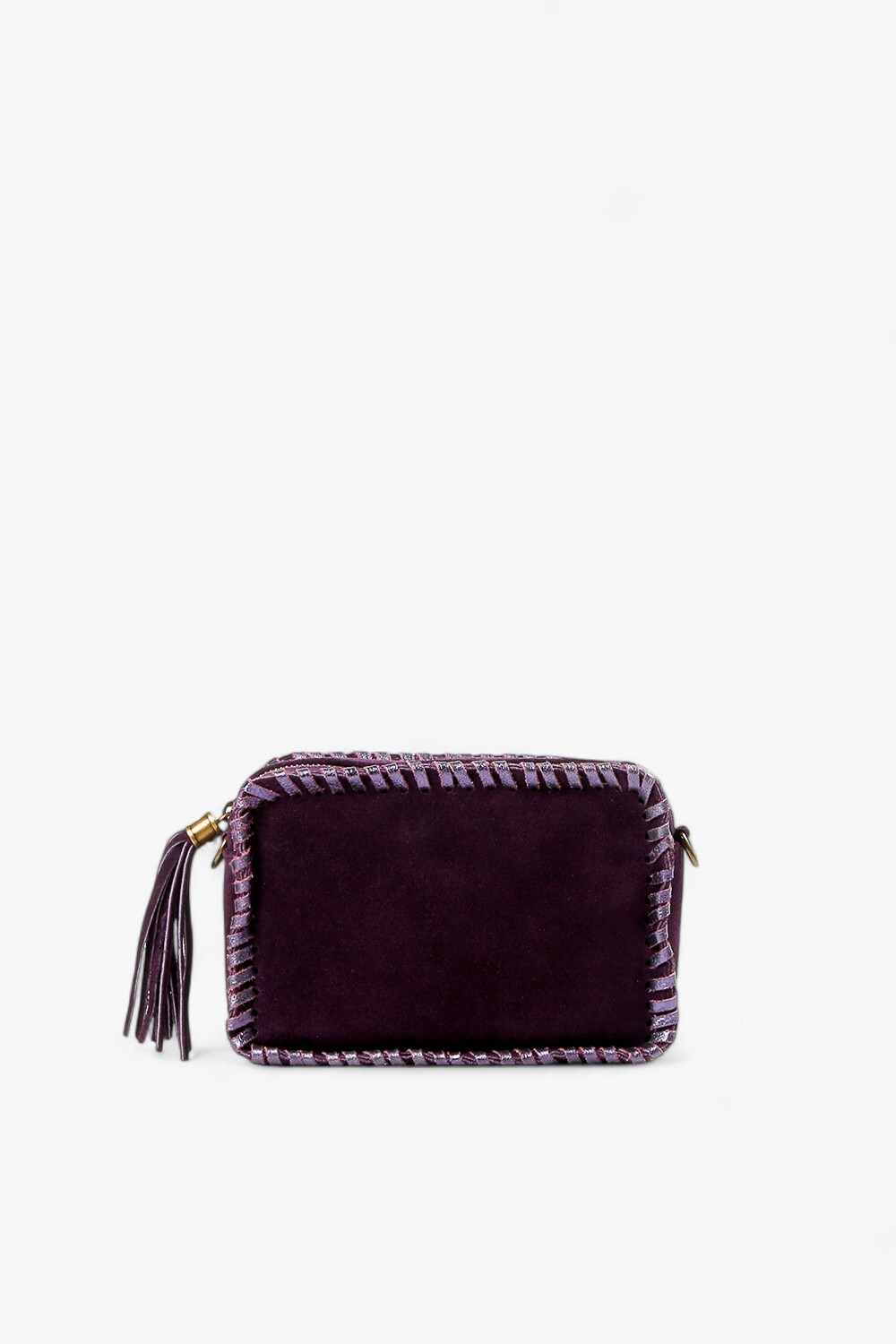 Sucy 麂皮穿條小方包 紫色