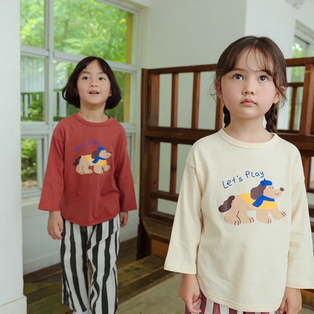 祕密童裝｜快樂小狗薄棉上衣｜