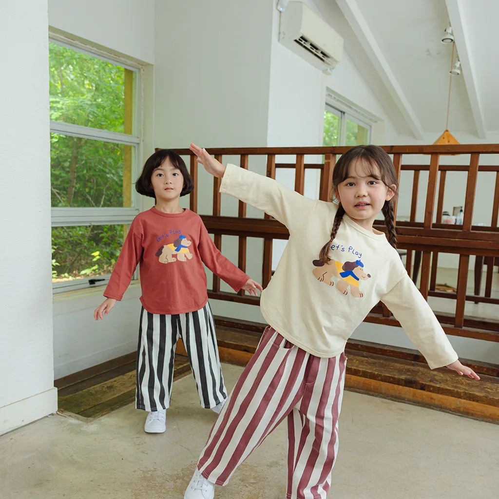 祕密童裝｜快樂小狗薄棉上衣｜