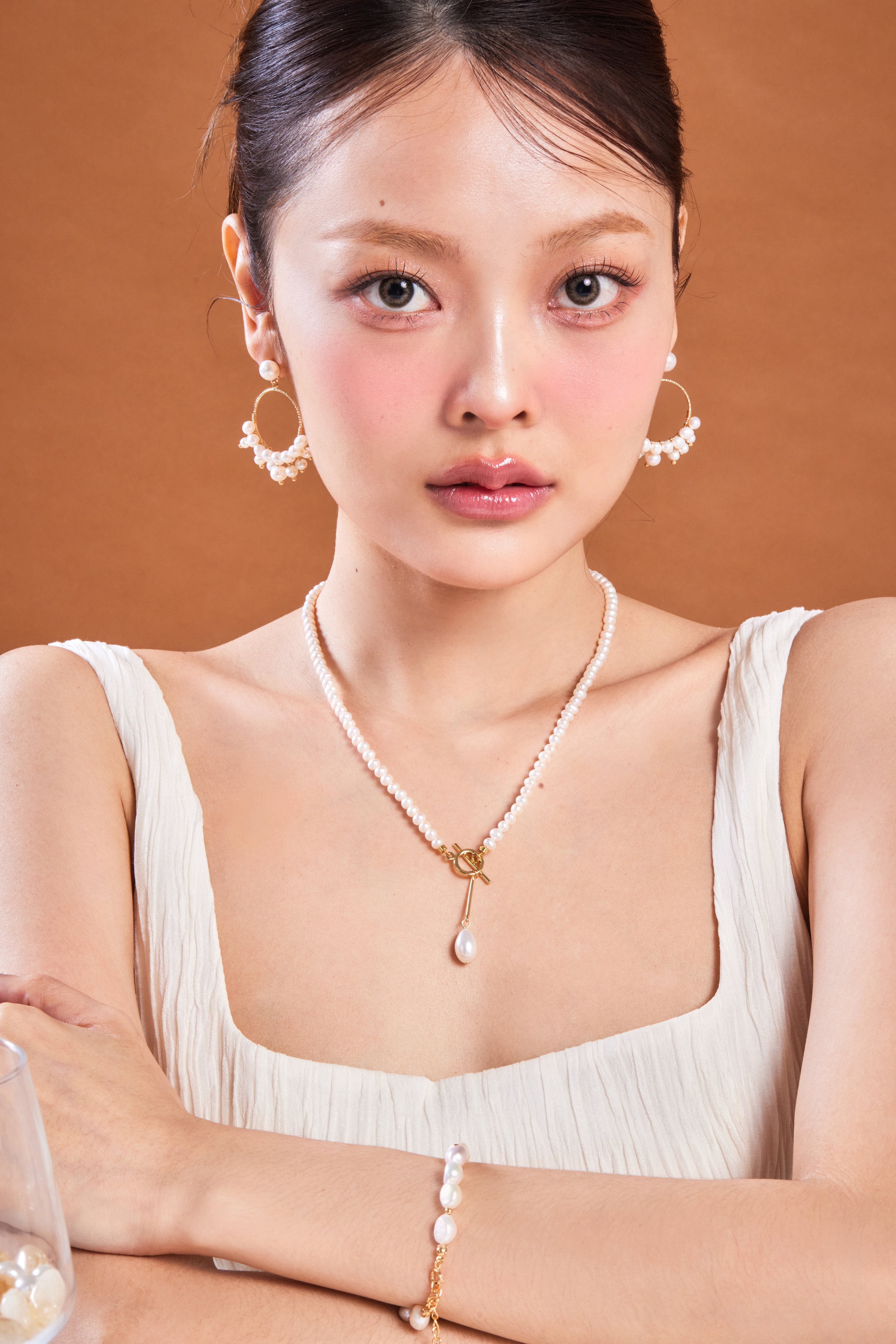 E2441 | 14kgf 圈型珍珠耳環