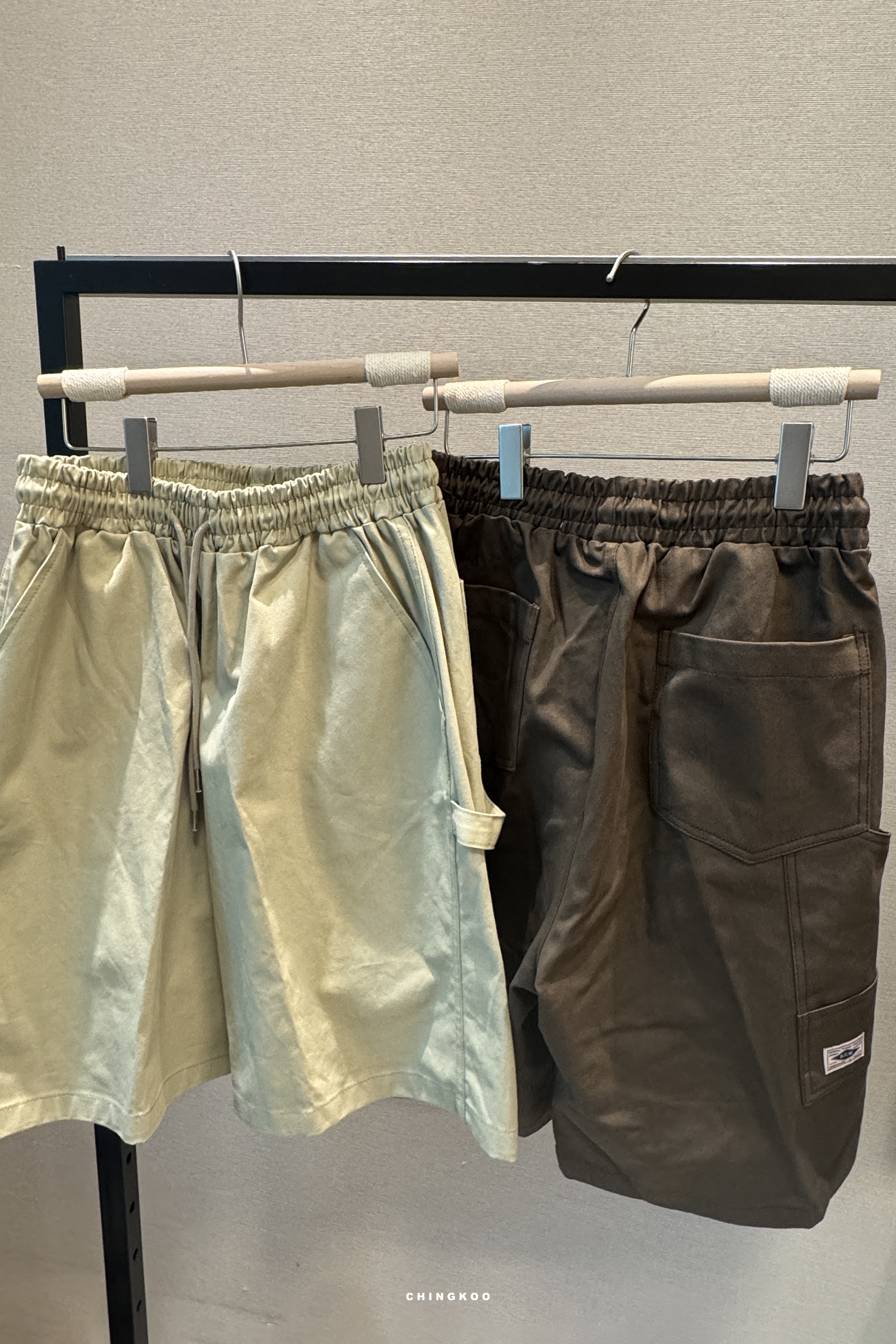 秋日KOREA｜鬆緊腰小標六分褲 2色