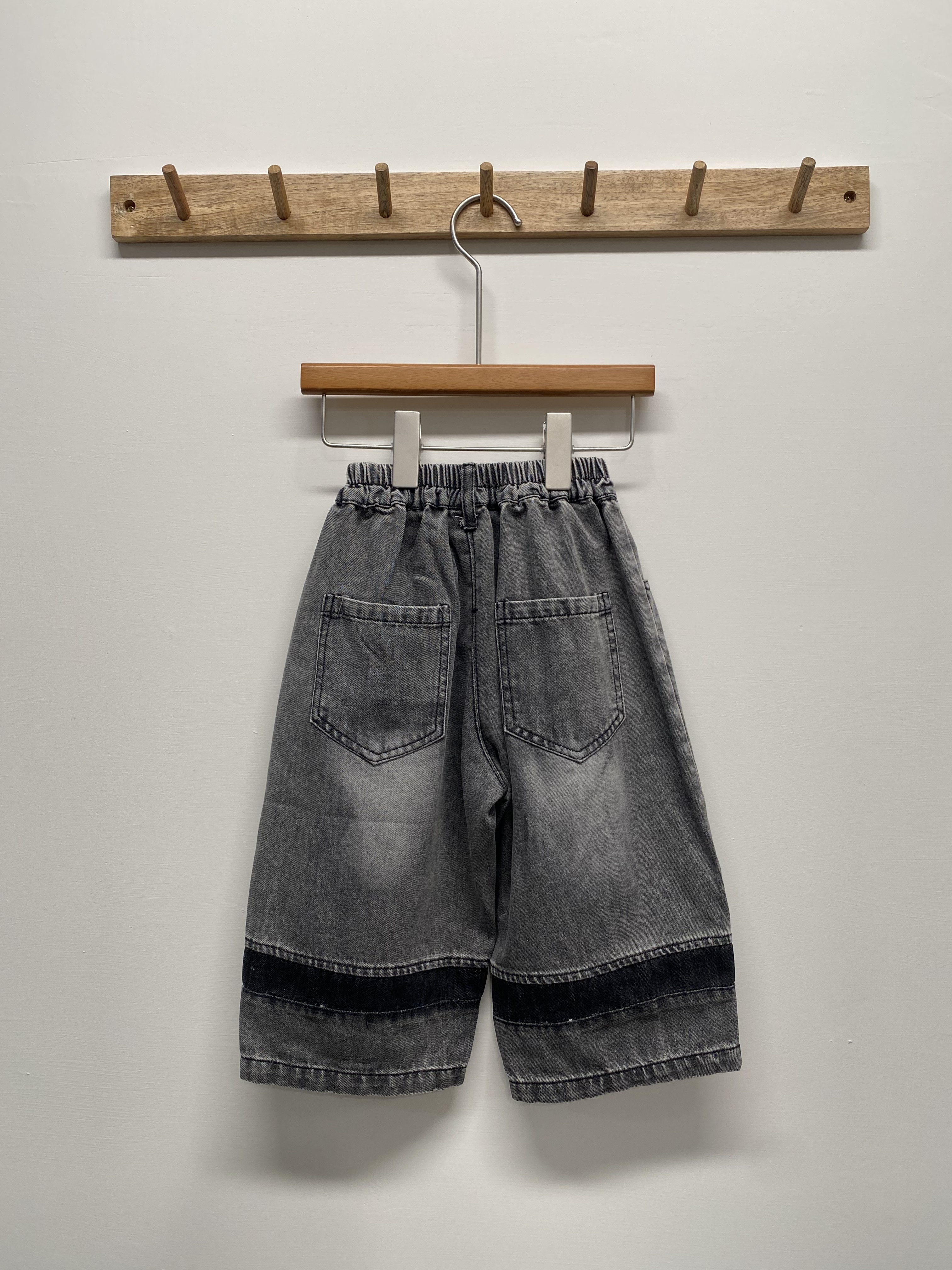 A02862兩截式洗舊牛仔褲