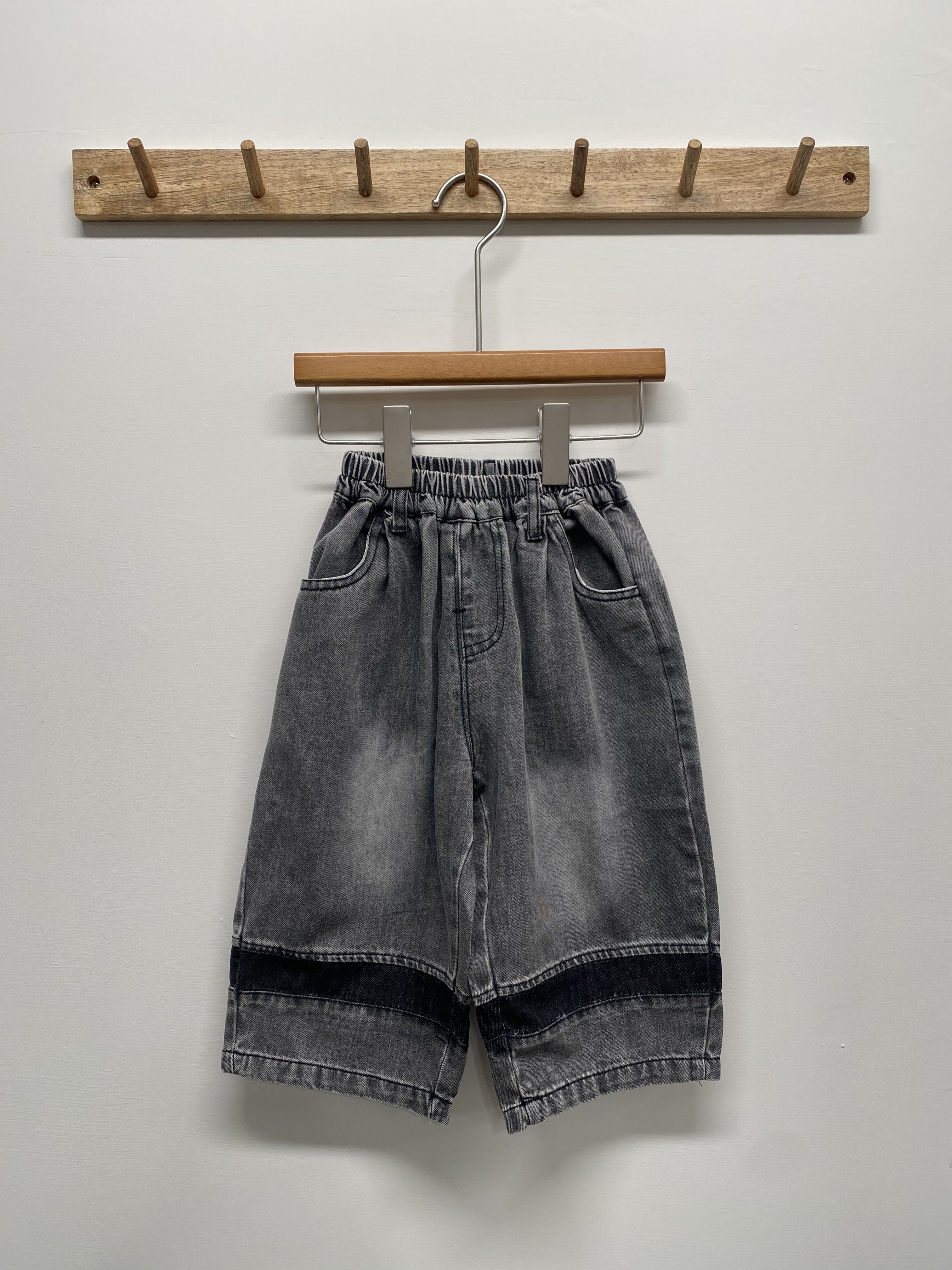 A02862兩截式洗舊牛仔褲