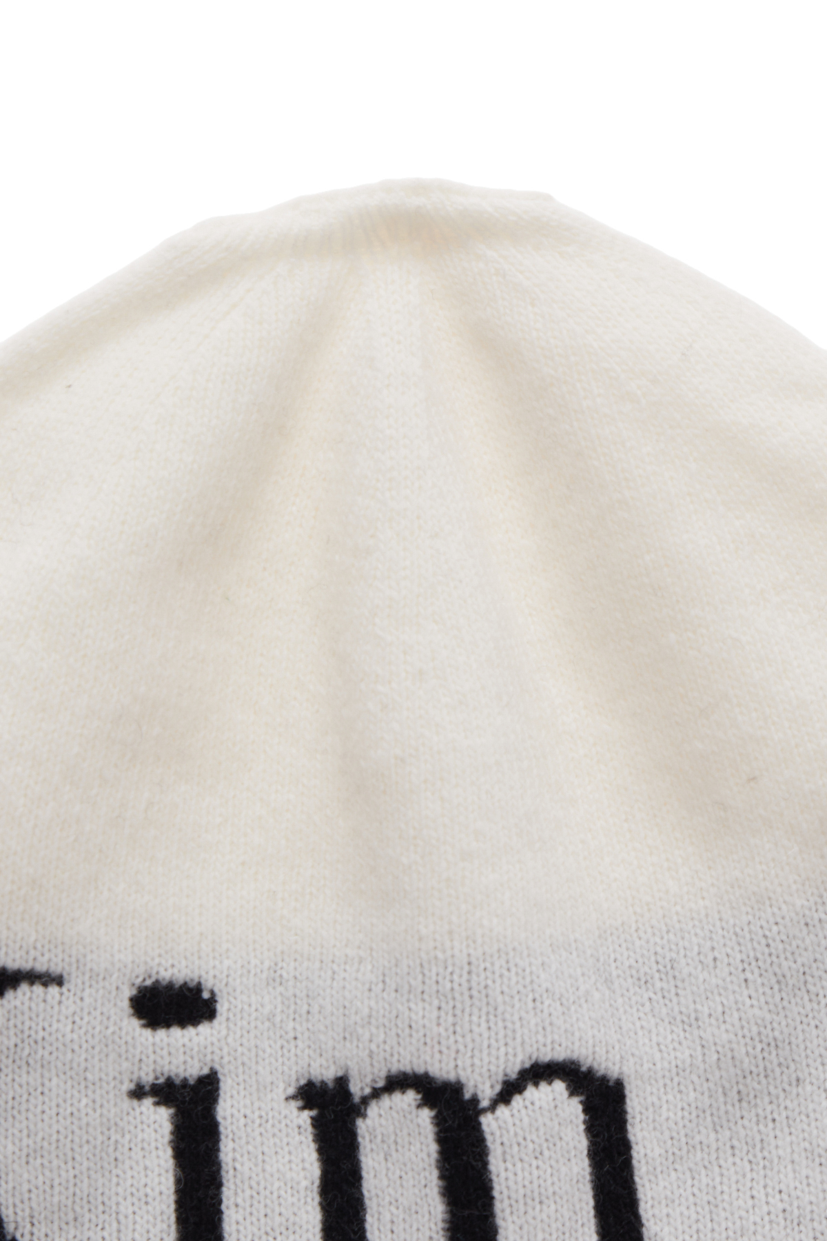 LOGO JACQUARD SHORT BEANIE IN WHITE