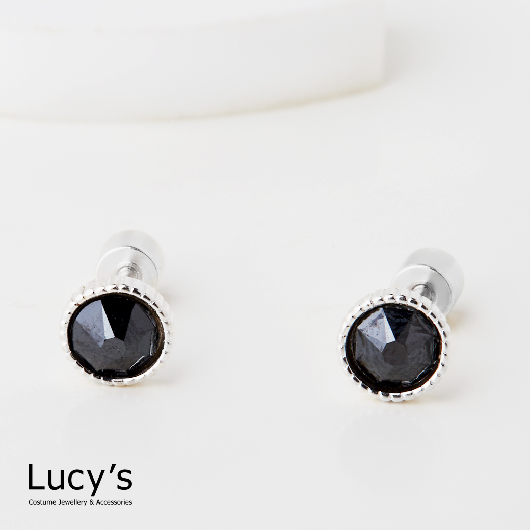 925純銀 晶點 轉珠耳環 (四色) (126500/126502/126503/126506)