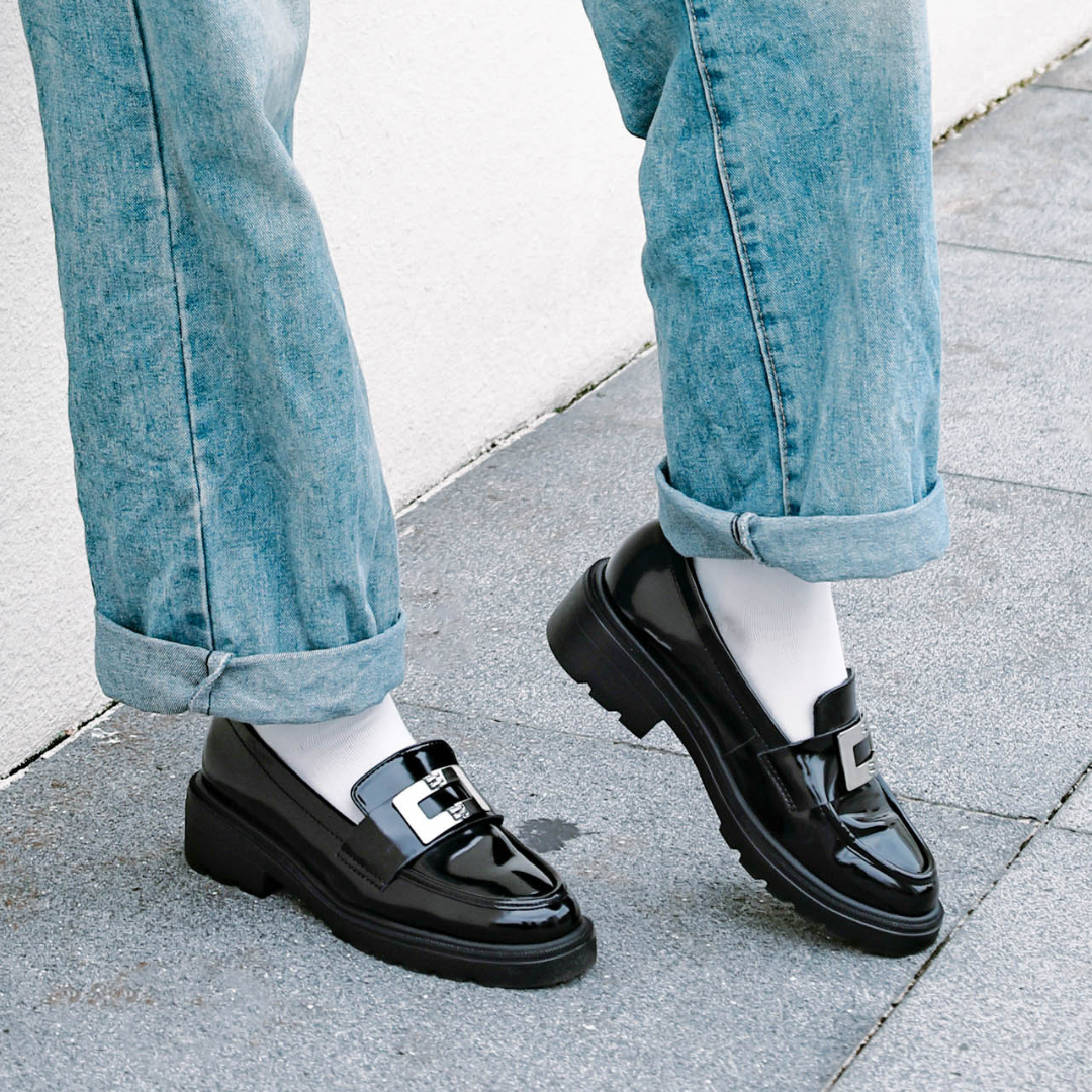 黑格 厚底樂福鞋(真皮女鞋/不磨腳/真皮上班鞋)