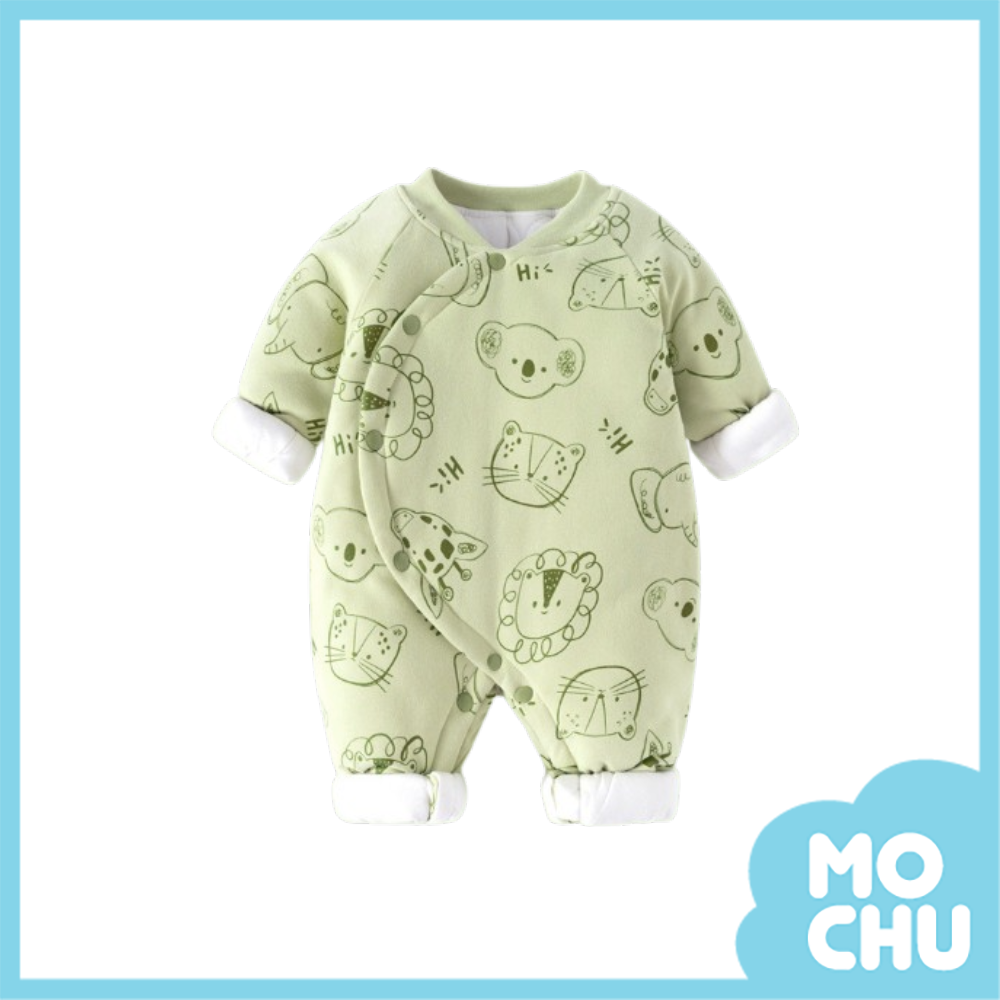 動物樂園鋪棉長袖連身衣