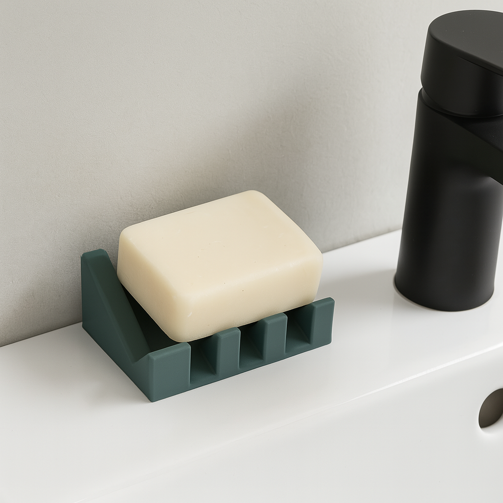 【綠印生活】矽膠皂盤｜鋼琴造型・快速瀝乾