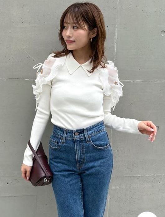 [預購] 折扣SNIDEL 百褶荷葉針織上衣