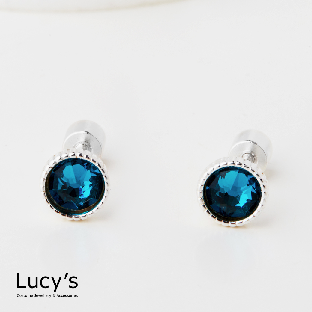 925純銀 晶點 轉珠耳環 (四色) (126505/126507/126509/126512)