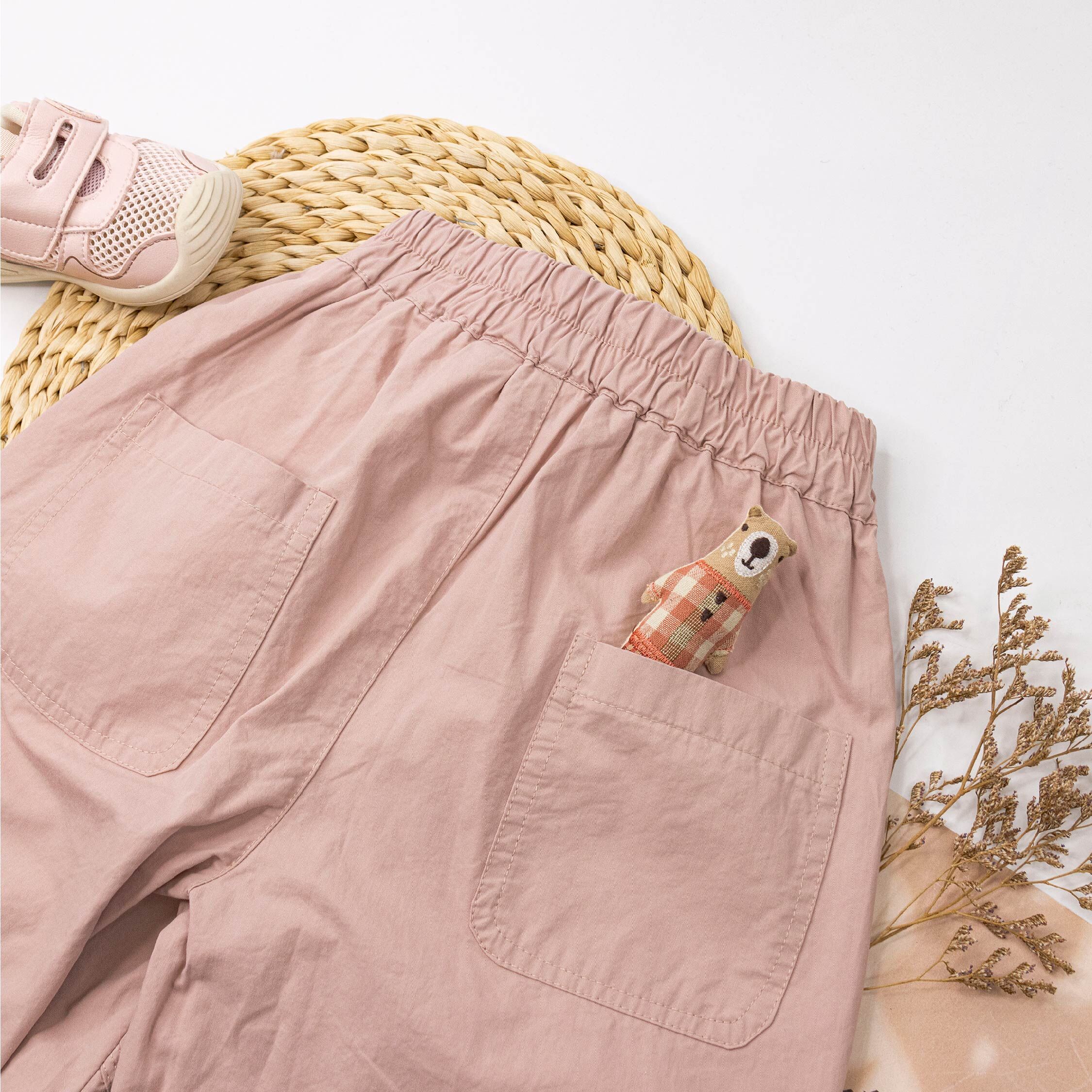 【H55267】極簡裝飾抽繩設計縮口褲＊二色