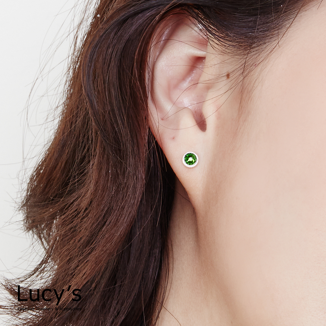 925純銀 晶點 轉珠耳環 (四色) (126501/126504/126508/126511)