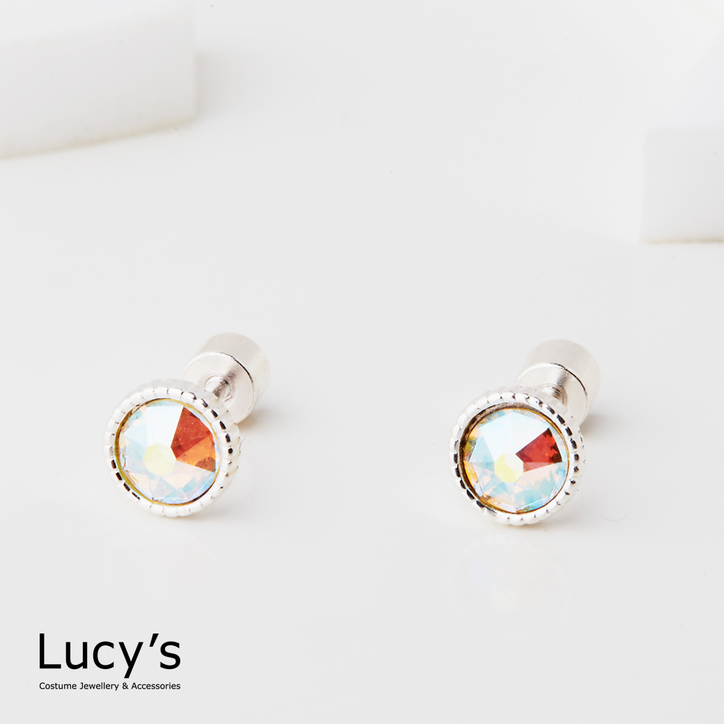 925純銀 晶點 轉珠耳環 (四色) (126501/126504/126508/126511)